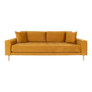 Elegant og flot sofa i sennepsgult velour fra House nordic.