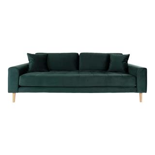 Flot sofa i mørkegrønt velour fra vores kvalitetsleverandør House nordic.