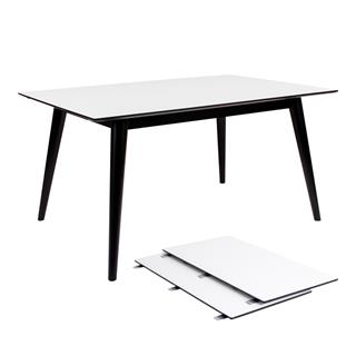 Spisebord i hvid med sorte ben fra Nordic House.