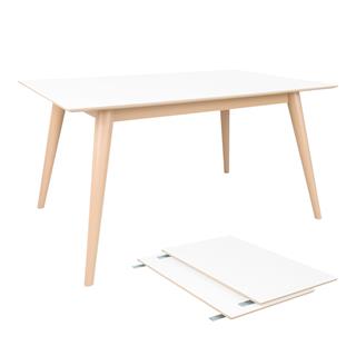 Spisebord i hvid med natur ben fra Nordic House.