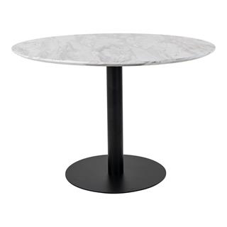 Spisebord med top i marmorimitering og sorte ben fra Nordic House.