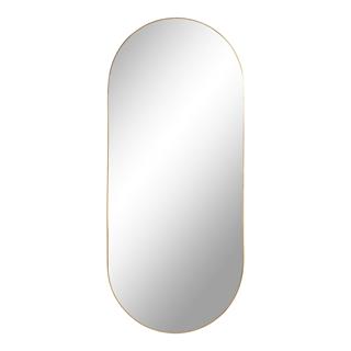 Ovalt spejl med ramme i messingimitering fra Nordic House.