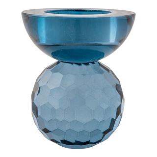 Lysestage i blåt glas fra Nordic House.
