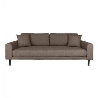 3 Personers Sofa, brun med to puder og sorte træben, HN1055 fra House Nordic