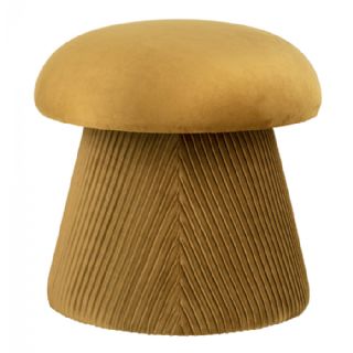 Puf i velour, okker, ø41x39 cm fra House Nordic