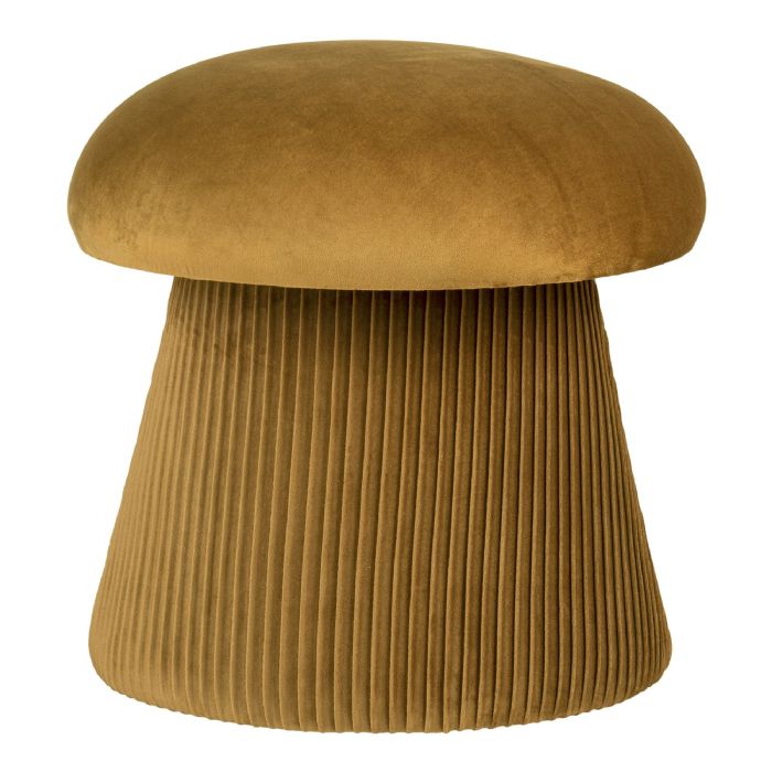 Puf i velour, okker, ø41x39 cm fra House Nordic