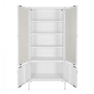 Vitrineskab, hvid metal, 4 låger 80x35x180 cm fra House Nordic