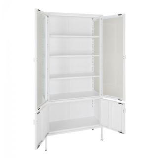 Vitrineskab, hvid metal, 4 låger 80x35x180 cm fra House Nordic