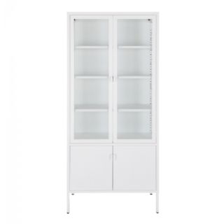 Vitrineskab, hvid metal, 4 låger 80x35x180 cm fra House Nordic