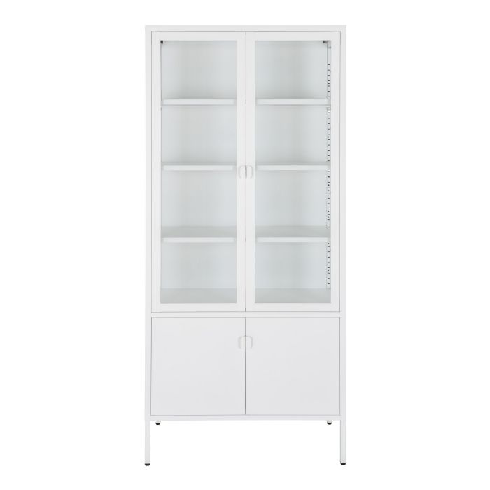Vitrineskab, hvid metal, 4 låger 80x35x180 cm fra House Nordic