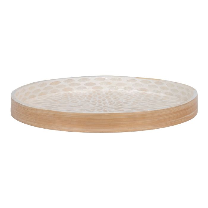 <p>Bakke, bambus/capiz, beige, 40x40x3,5 cm</p> fra House Nordic