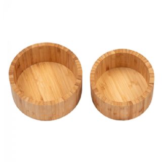 Opbevarings boks, bambus, natur sæt af 2 fra House Nordic