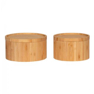 Opbevarings boks, bambus, natur sæt af 2 fra House Nordic
