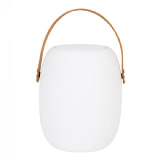 Lampe med læder strop, hvid, bluetooth højtaler, genopladelig fra House Nordic