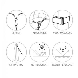 Luksus overtræk til hængeparasol, 210g/m2 600D polyester PU behandlet, vandafvisende, sort fra House Nordic