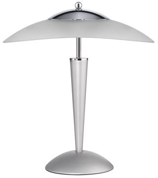 Ganske fortrinlig bordlampe i sølvgrå/krom fra Unilux