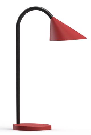 Elegant og flot bordlampe i rød fra Unilux.