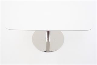 Fumac konferencebord 95x190 i hvid laminat med krom søjler