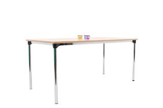 rbm konferencebord 80x160 i bøge laminat med krom metal ben