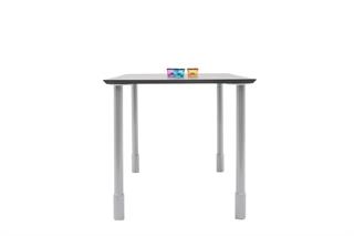 Konferencebord 80x140 i sort med sølvgrå ben