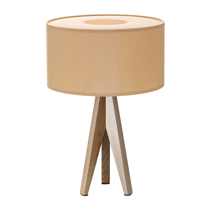 En særdeles flot og velegnet bordlampe fra Design by grönlund i valnød/beige.