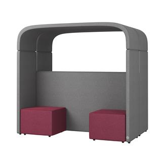 Akustiksofa model Minimal 2 der har 2 adskilte siddepladser på hver side.