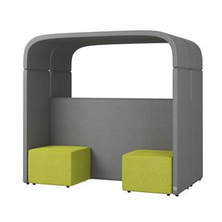 Akustiksofa model Minimal 2 der har 2 adskilte siddepladser på hver side.