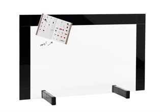 Bordskærm med sort magnetisk ramme 100x60 og dermed mulighed for at opsætte ting med magneter