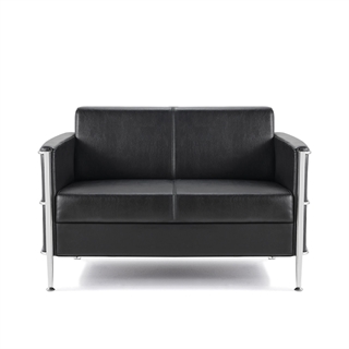Boston 2 personers sofa i sort læder fra FTI.