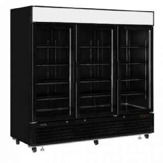 Elegant, sort displayfryser med lystop LGF7500B