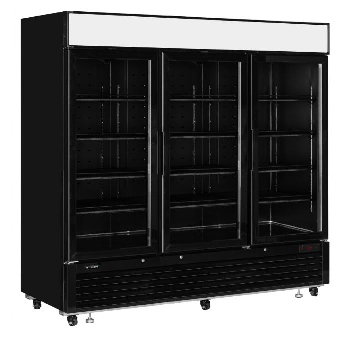 Elegant, sort displayfryser med lystop LGF7500B