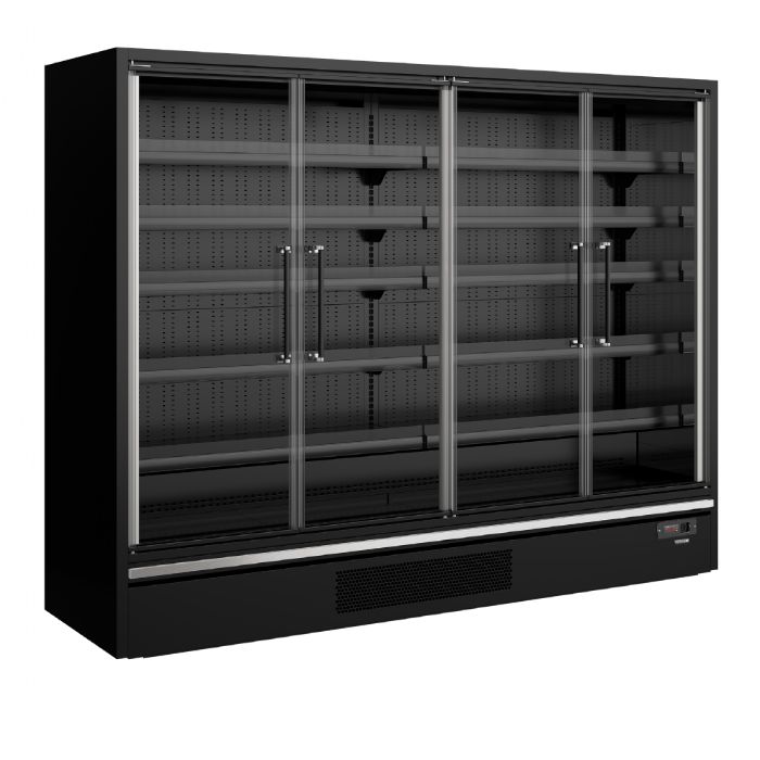 880 mm dyb multideck køler med døre Galaxy+ GP26FGD Maxi Black