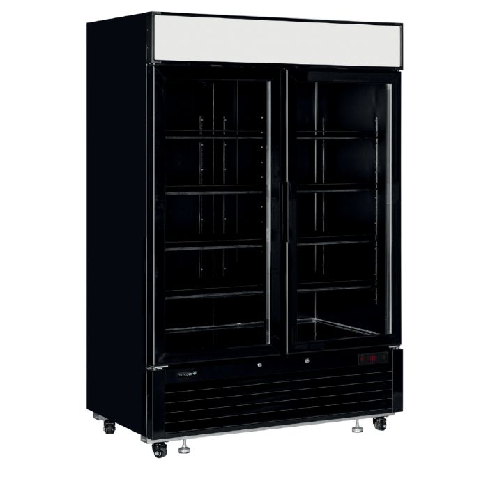 Elegant, sort displayfryser med lystop LGF5000B