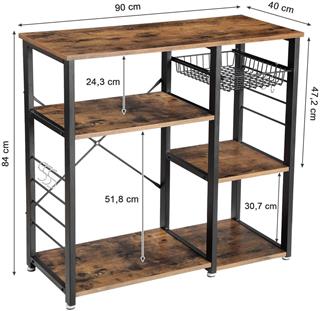 Illustration af reolens dimensioner